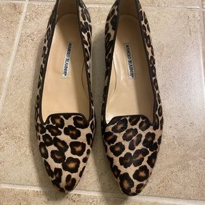 Manolo Blahnik leopard flats